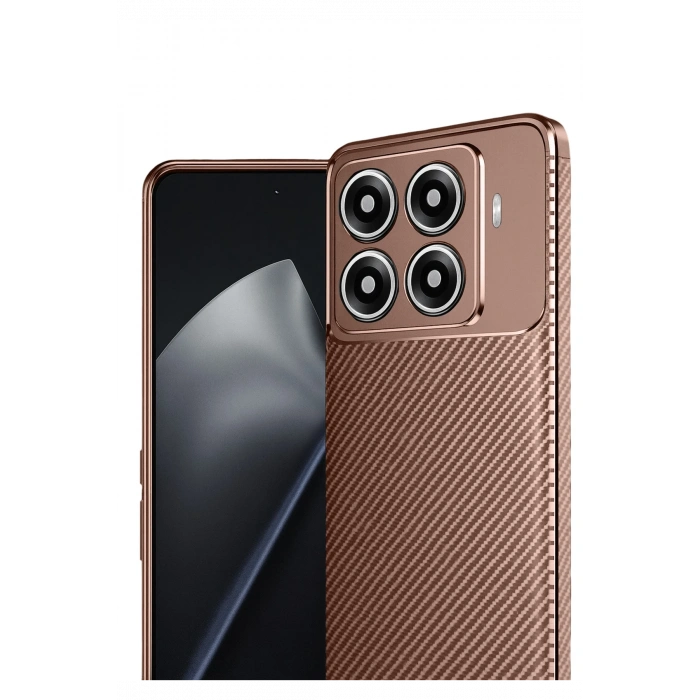 HarmonyAura Xiaomi Mi 15T Pro Auto Focus Karbon Kapak - Kahverengi