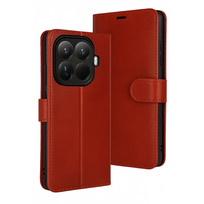 HarmonyAura Xiaomi Mi 15T Pro Trend S Plus Kapaklı Kılıf - Kırmızı