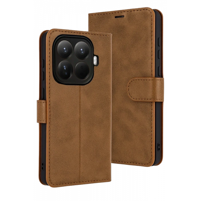 HarmonyAura Xiaomi Mi 15T Pro Trend S Plus Kapaklı Kılıf - Taba