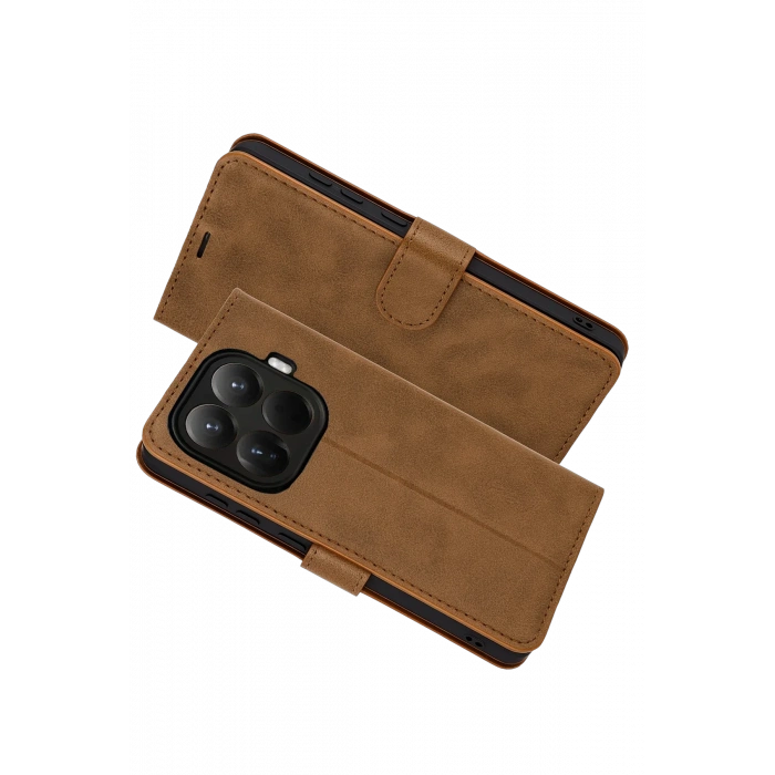 HarmonyAura Xiaomi Mi 15T Pro Trend S Plus Kapaklı Kılıf - Taba