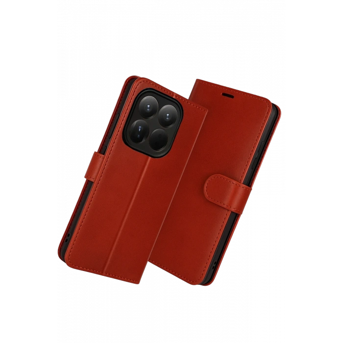 HarmonyAura Xiaomi Mi 15T Trend S Plus Kapaklı Kılıf - Kırmızı