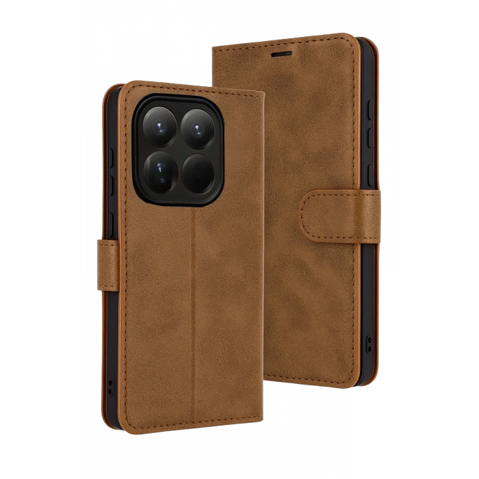 HarmonyAura Xiaomi Mi 15T Trend S Plus Kapaklı Kılıf - Taba