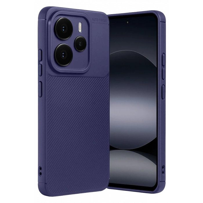 HarmonyAura Xiaomi Note 14 5G Auto Focus Karbon Kapak - Lacivert