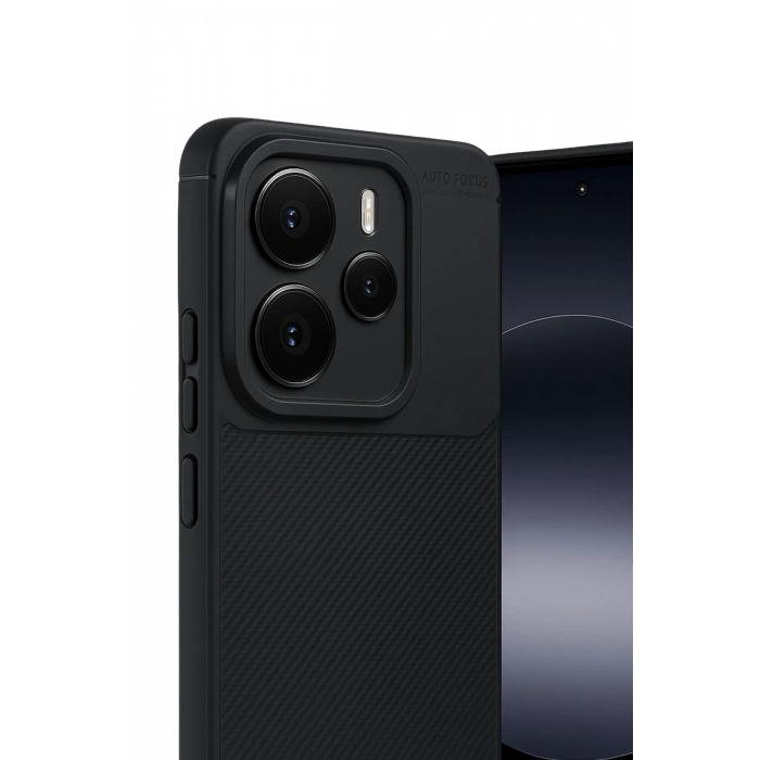 HarmonyAura Xiaomi Note 14 5G Auto Focus Karbon Kapak - Siyah