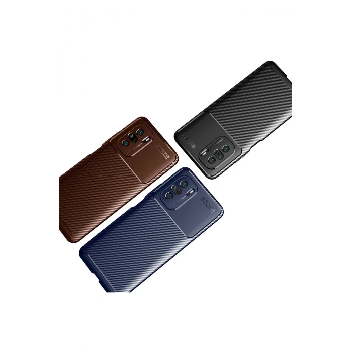 HarmonyAura  Xiaomi Poco F3 Kılıf Auto Focus Karbon Kapak - Lacivert