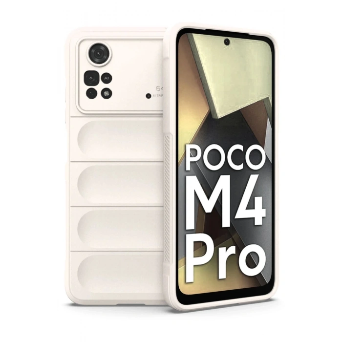 HarmonyAura  Xiaomi Poco M4 Pro 4g Kılıf Optimum Silikon - Krem