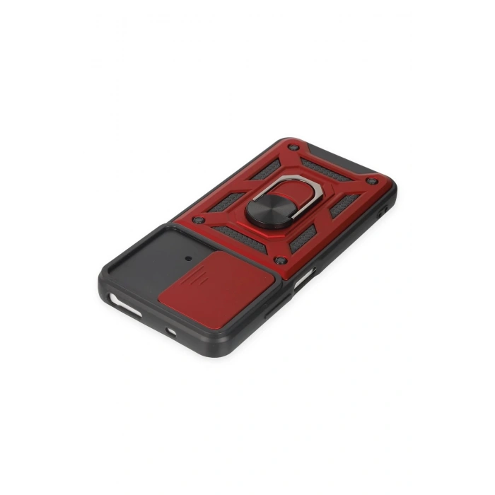 HarmonyAura  Xiaomi Poco M4 Pro 4g Kılıf Pars Lens Yüzüklü Silikon - Kırmızı