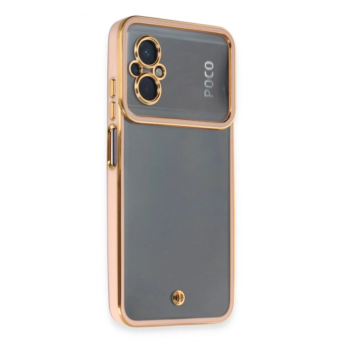 HarmonyAura  Xiaomi Poco M5 Kılıf Liva Lens Silikon - Rose