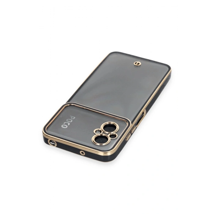 HarmonyAura  Xiaomi Poco M5 Kılıf Liva Lens Silikon - Siyah