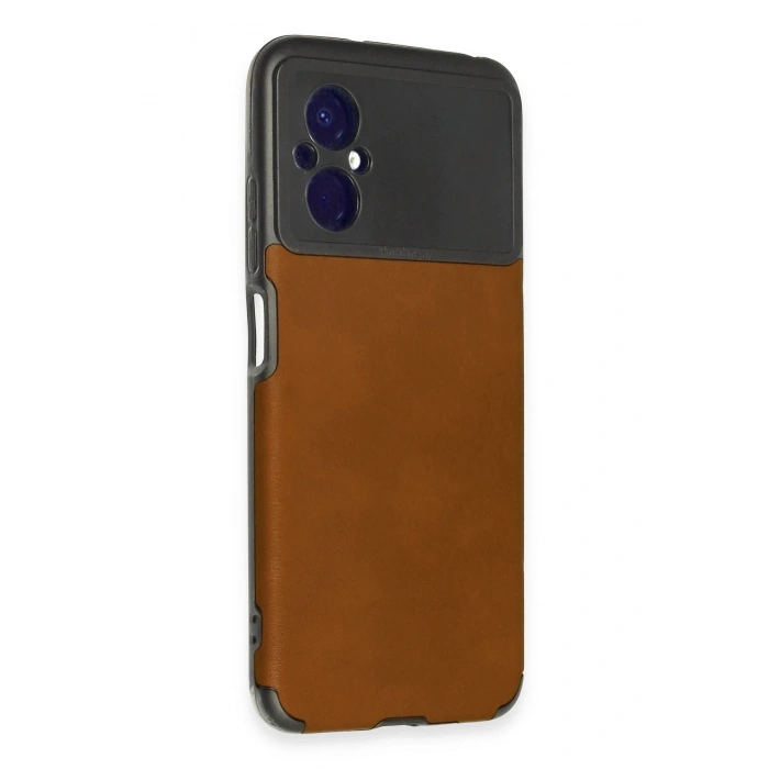 HarmonyAura  Xiaomi Poco M5 Kılıf Loop Deri Silikon - Kahverengi