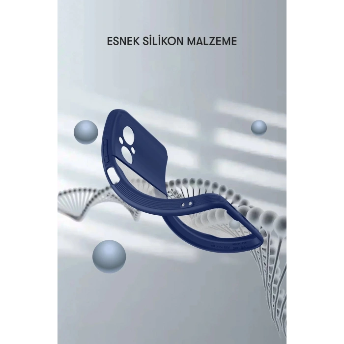 HarmonyAura  Xiaomi Poco M5 Kılıf Platin Silikon - Lacivert