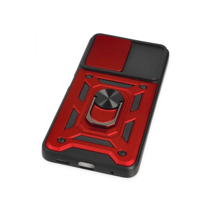 HarmonyAura  Xiaomi Poco X3 Gt Kılıf Pars Lens Yüzüklü Silikon - Kırmızı