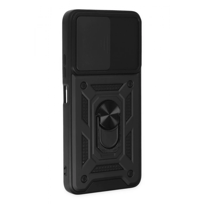 HarmonyAura  Xiaomi Poco X3 Gt Kılıf Pars Lens Yüzüklü Silikon - Siyah