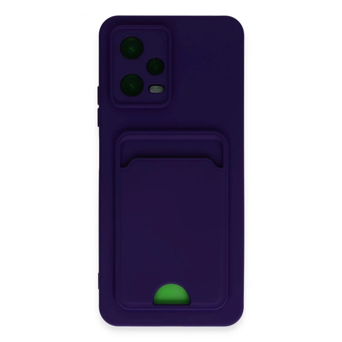 HarmonyAura  Xiaomi Poco X5 5g Kılıf Kelvin Kartvizitli Silikon - Derin Mor