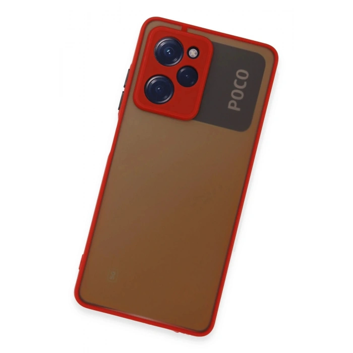 HarmonyAura  Xiaomi Poco X5 Pro 5g Kılıf Montreal Silikon Kapak - Kırmızı