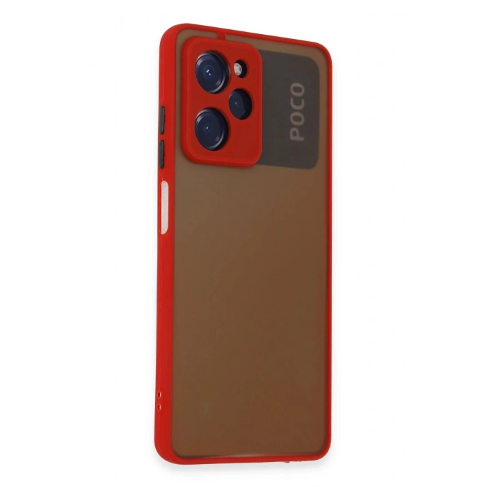 HarmonyAura  Xiaomi Poco X5 Pro 5g Kılıf Montreal Silikon Kapak - Kırmızı