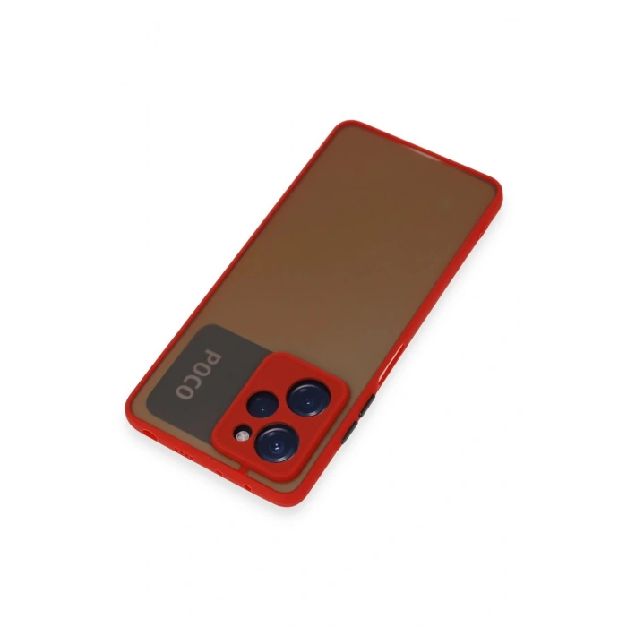 HarmonyAura  Xiaomi Poco X5 Pro 5g Kılıf Montreal Silikon Kapak - Kırmızı