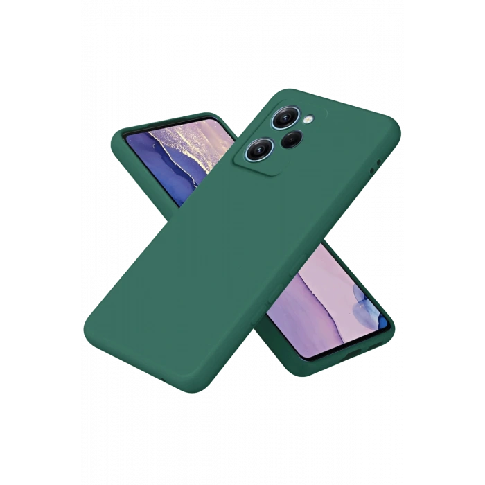 HarmonyAura Xiaomi Poco X5 Pro 5G Nano içi Kadife Silikon - Koyu Yeşil