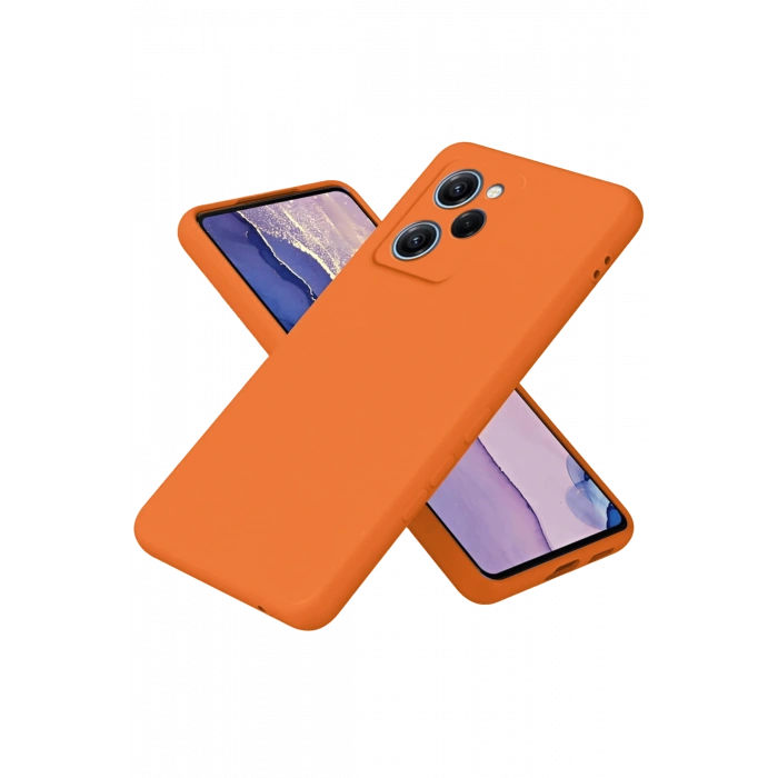 HarmonyAura Xiaomi Poco X5 Pro 5G Nano içi Kadife Silikon - Turuncu