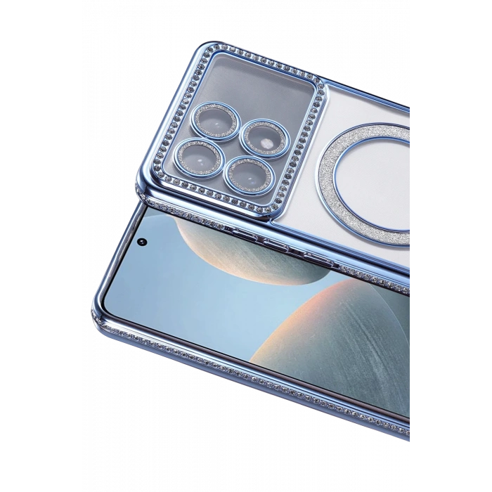 HarmonyAura Xiaomi Poco X6 Pro Joke Simli Magneticsafe Kılıf - Mavi