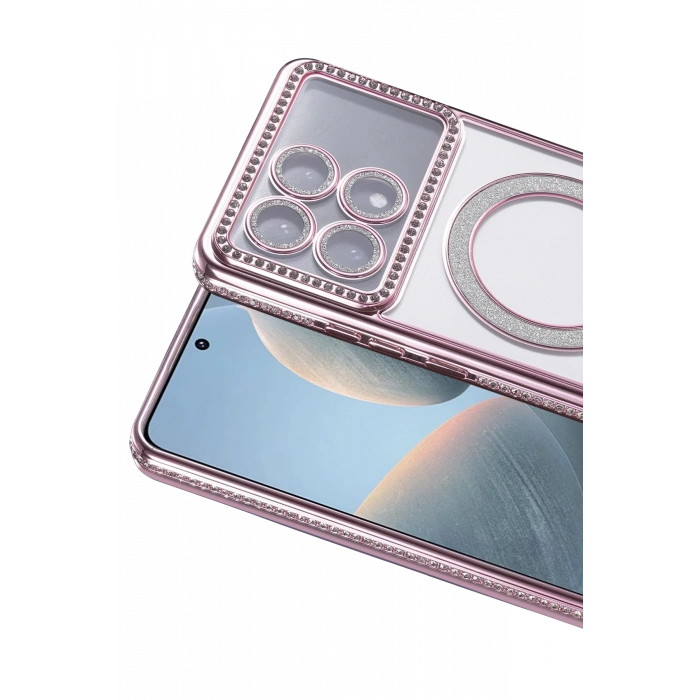 HarmonyAura Xiaomi Poco X6 Pro Joke Simli Magneticsafe Kılıf - Pembe