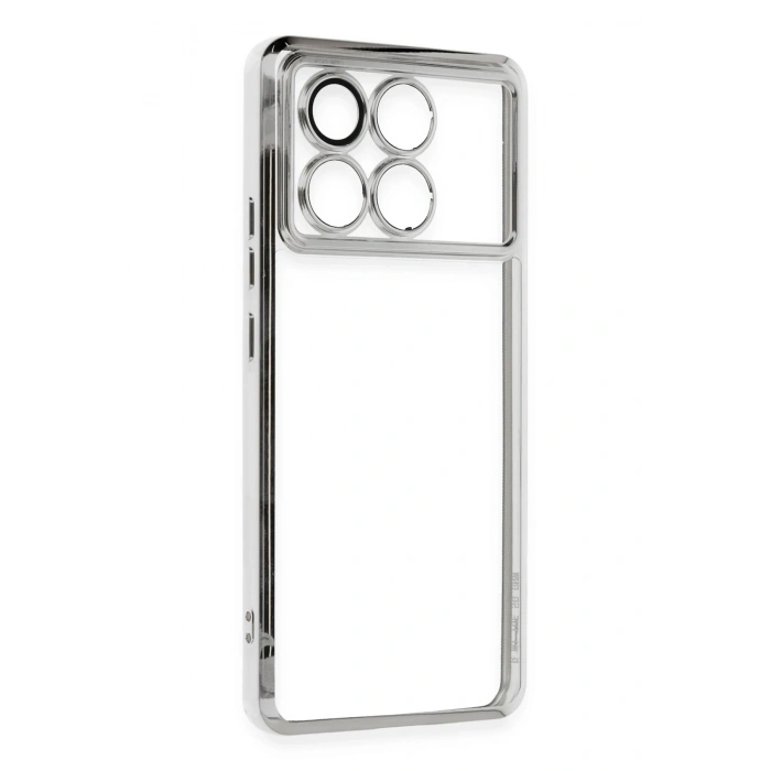 HarmonyAura  Xiaomi Poco X6 Pro Kılıf Lensli Silikon - Gümüş