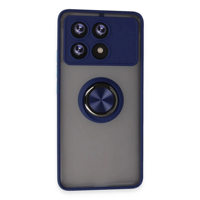 HarmonyAura  Xiaomi Poco X6 Pro Kılıf Montreal Yüzüklü Silikon Kapak - Lacivert