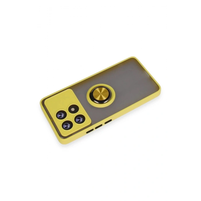 HarmonyAura  Xiaomi Poco X6 Pro Kılıf Montreal Yüzüklü Silikon Kapak - Sarı
