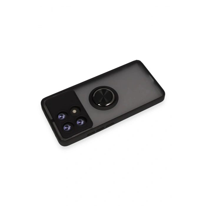 HarmonyAura  Xiaomi Poco X6 Pro Kılıf Montreal Yüzüklü Silikon Kapak - Siyah