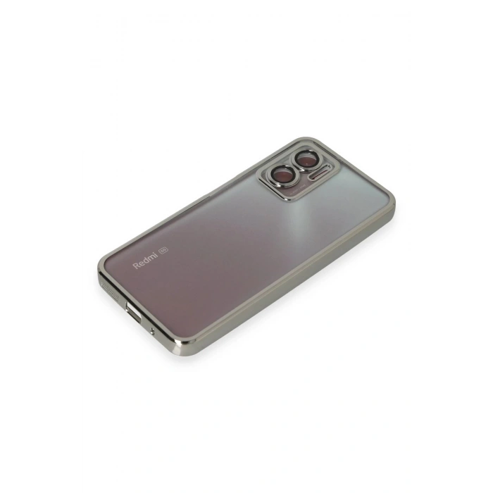 HarmonyAura  Xiaomi Redmi 10 5g Kılıf Lensli Silikon - Gümüş