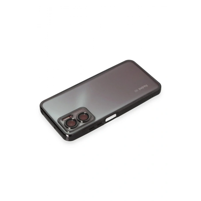 HarmonyAura  Xiaomi Redmi 10 5g Kılıf Lensli Silikon - Siyah