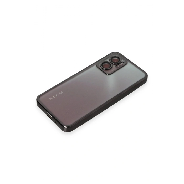HarmonyAura  Xiaomi Redmi 10 5g Kılıf Lensli Silikon - Siyah