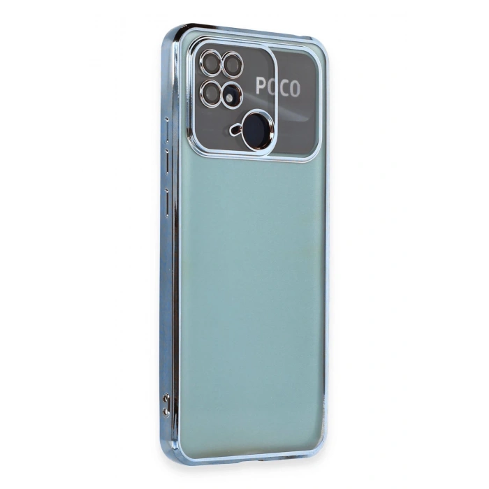 HarmonyAura  Xiaomi Redmi 10c Kılıf Lensli Silikon - Açık Mavi