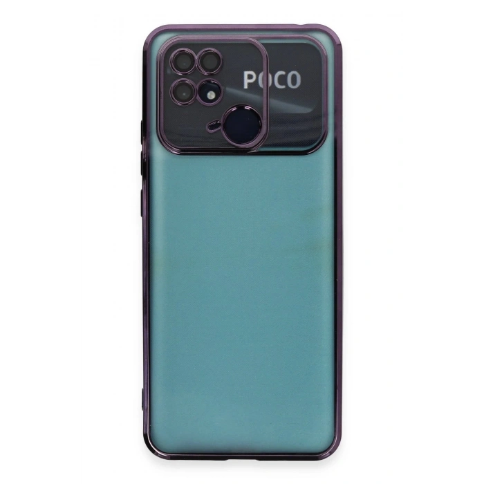 HarmonyAura  Xiaomi Redmi 10c Kılıf Lensli Silikon - Mor