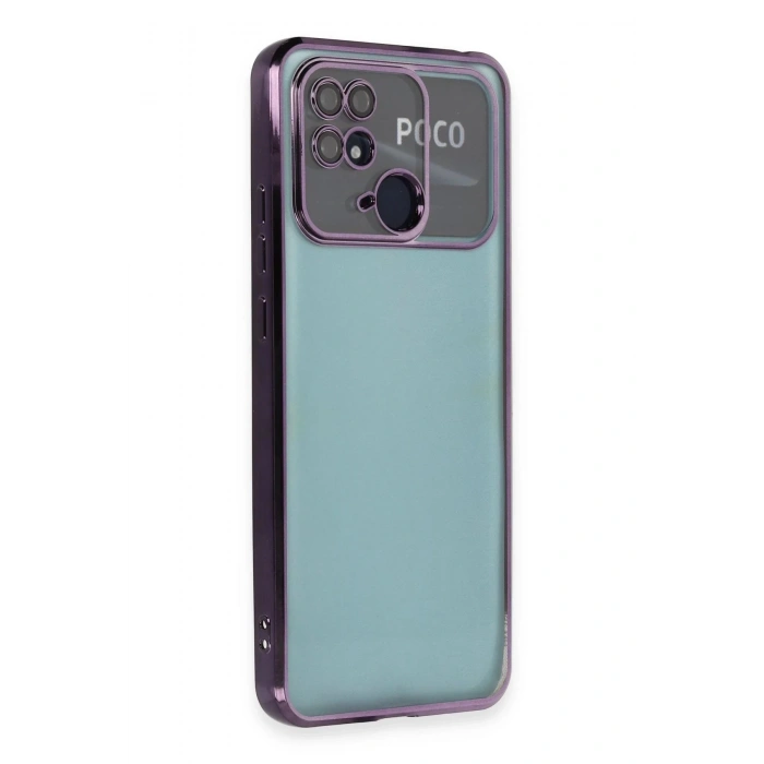 HarmonyAura  Xiaomi Redmi 10c Kılıf Lensli Silikon - Mor