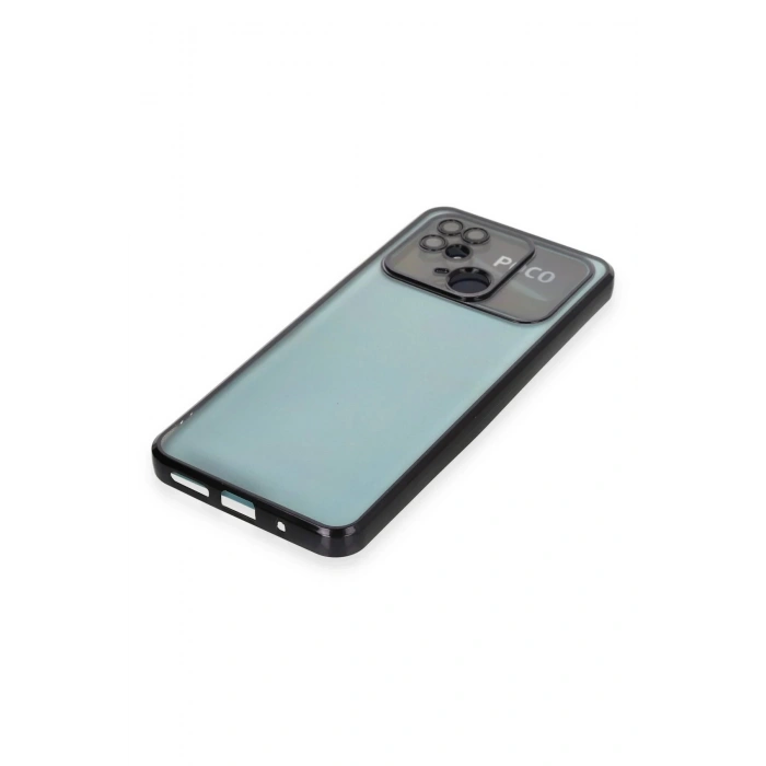 HarmonyAura  Xiaomi Redmi 10c Kılıf Lensli Silikon - Siyah