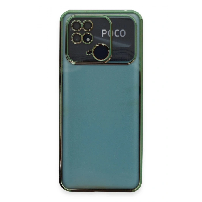 HarmonyAura  Xiaomi Redmi 10c Kılıf Lensli Silikon - Yeşil