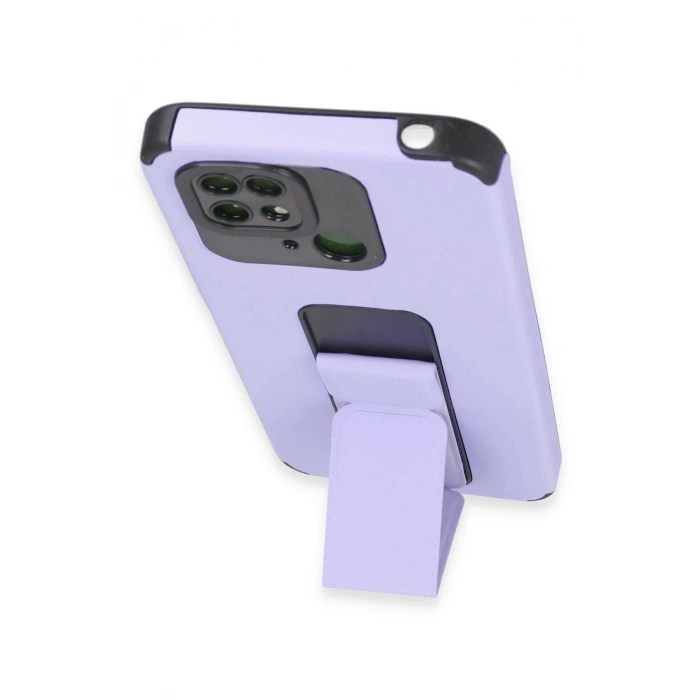 HarmonyAura  Xiaomi Redmi 10c Kılıf Mega Standlı Silikon - Lila