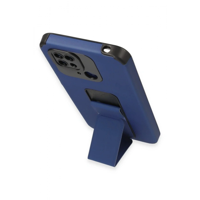 HarmonyAura  Xiaomi Redmi 10c Kılıf Mega Standlı Silikon - Mavi