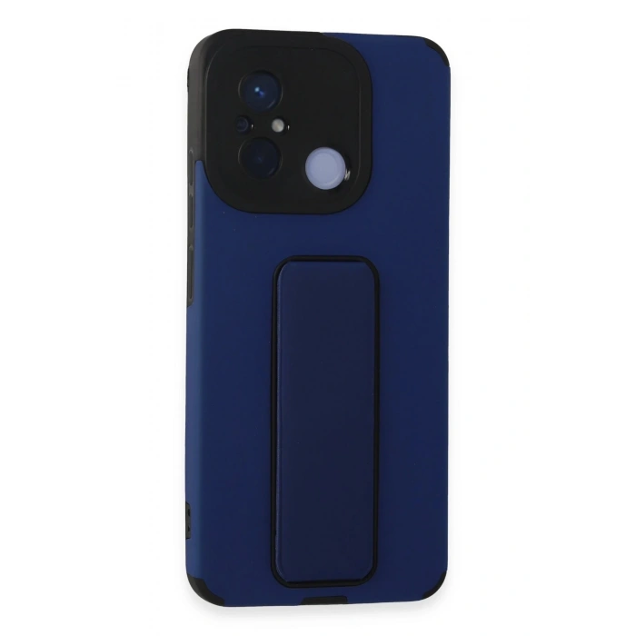 HarmonyAura  Xiaomi Redmi 12c Kılıf Mega Standlı Silikon - Mavi