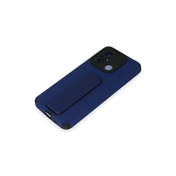 HarmonyAura  Xiaomi Redmi 12c Kılıf Mega Standlı Silikon - Mavi