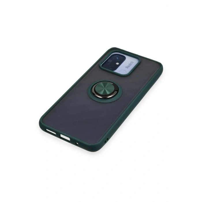 HarmonyAura  Xiaomi Redmi 12c Kılıf Montreal Yüzüklü Silikon Kapak - Yeşil