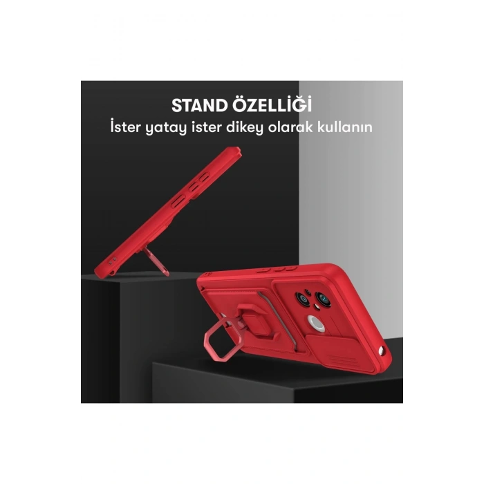 HarmonyAura  Xiaomi Redmi 12c Kılıf Zuma Kartvizitli Yüzüklü Silikon - Siyah