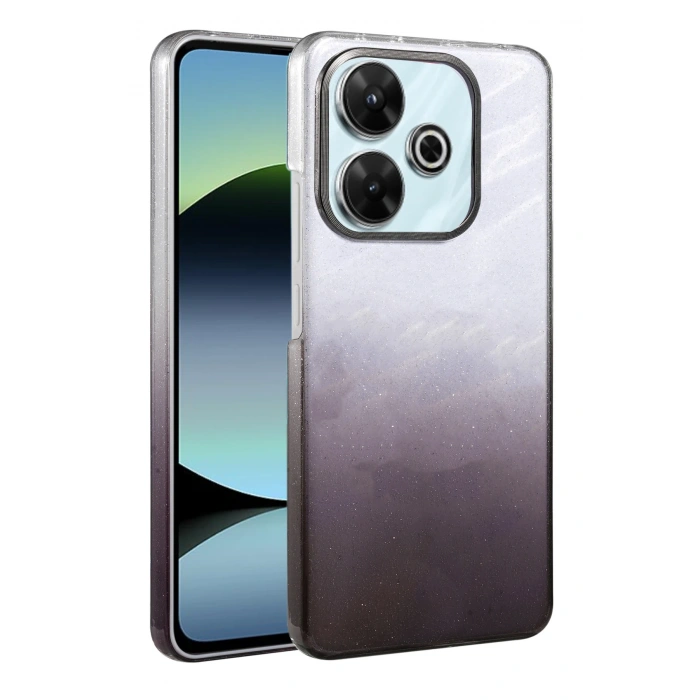 HarmonyAura Xiaomi Redmi 13 4G Glossy Kapak - Siyah