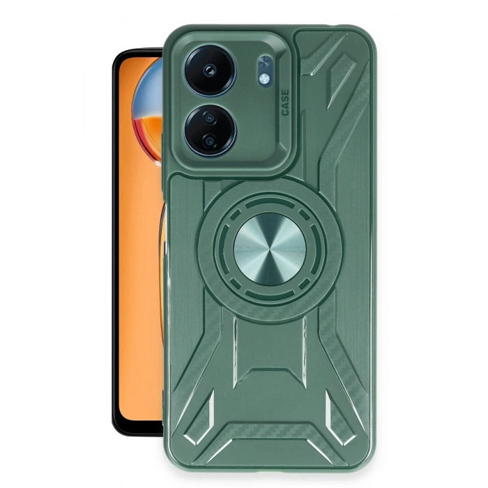 HarmonyAura  Xiaomi Redmi 13c Kılıf Lincoln Silikon - Koyu Yeşil