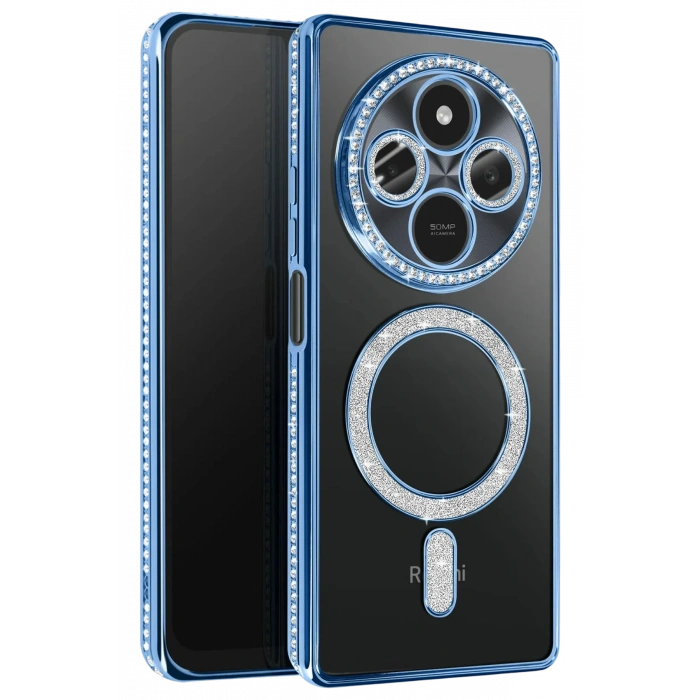 HarmonyAura Xiaomi Redmi 14C Joke Simli Magneticsafe Kılıf - Mavi