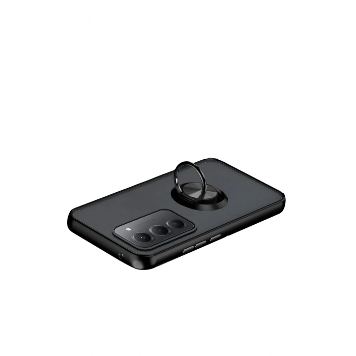 HarmonyAura Xiaomi Redmi 15 4G Montreal Yüzüklü Silikon Kapak - Siyah