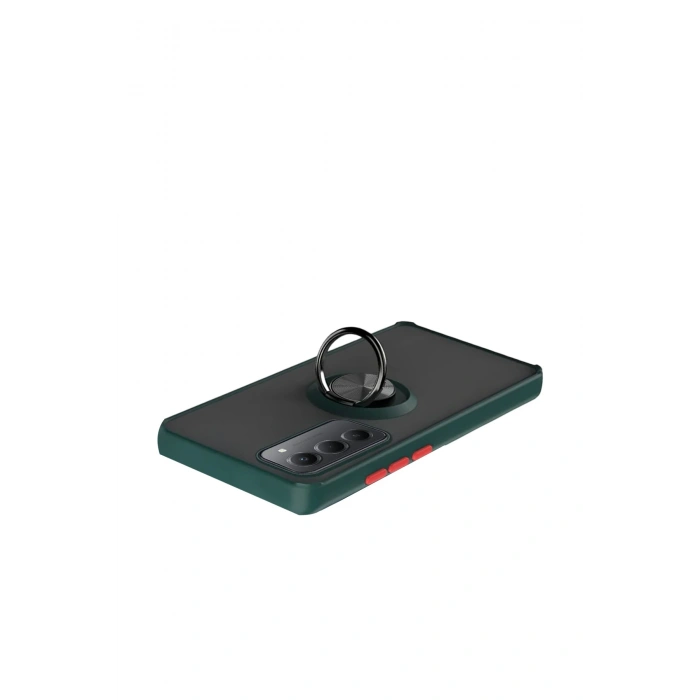 HarmonyAura Xiaomi Redmi 15 4G Montreal Yüzüklü Silikon Kapak - Yeşil