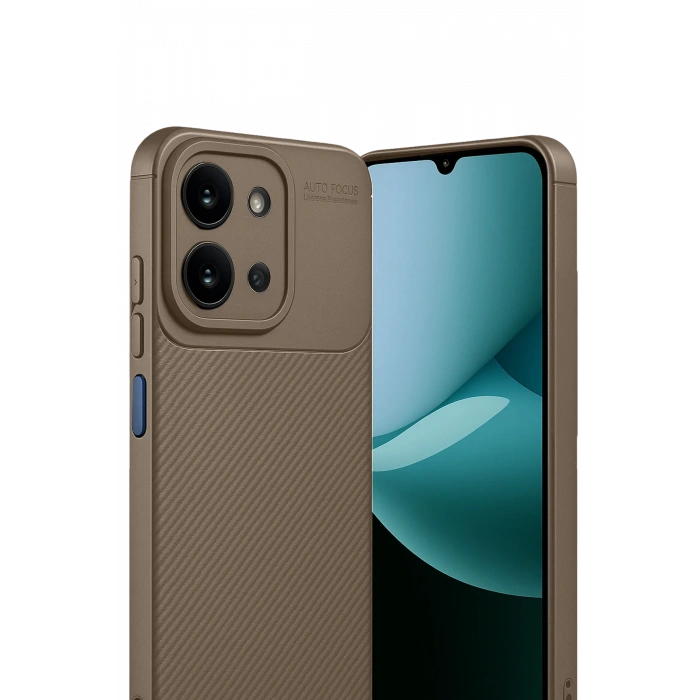 HarmonyAura Xiaomi Redmi 15C 4G Auto Focus Karbon Kapak - Kahverengi