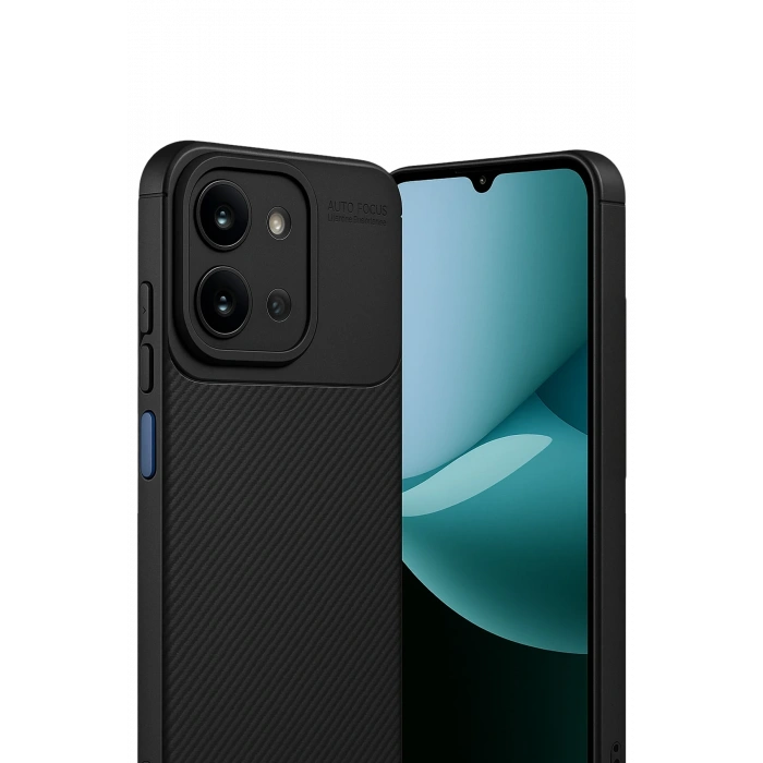 HarmonyAura Xiaomi Redmi 15C 4G Auto Focus Karbon Kapak - Siyah